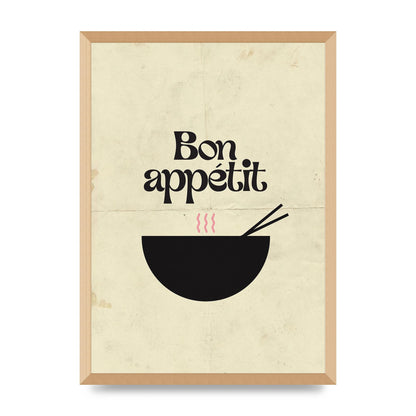 Bon Appetit Distressed Bowl" Wall Art - A2 framed