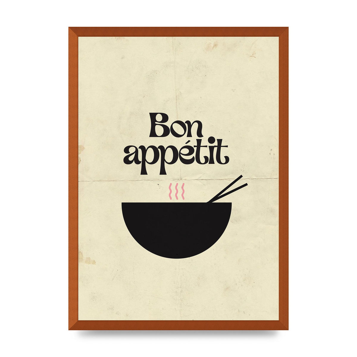 Bon Appetit Distressed Bowl" Wall Art - A2 framed