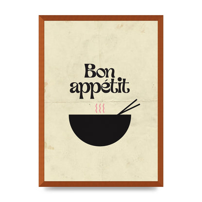 Bon Appetit Distressed Bowl" Wall Art - A2 framed