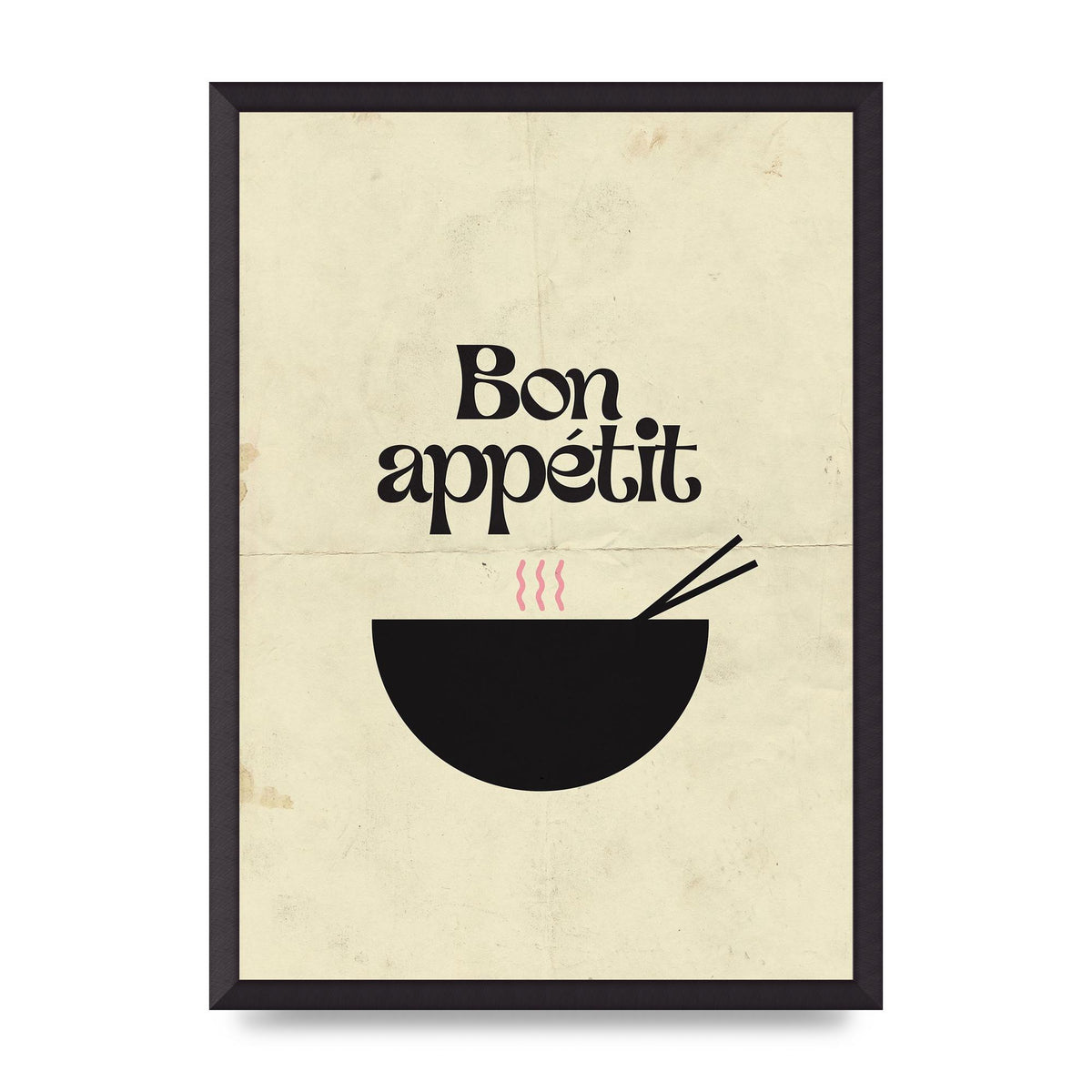 Bon Appetit Distressed Bowl" Wall Art - A2 framed