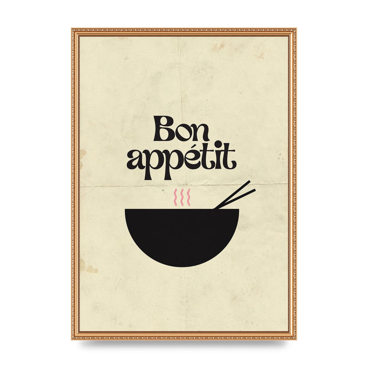 Bon Appetit Distressed Bowl" Wall Art - A2 framed