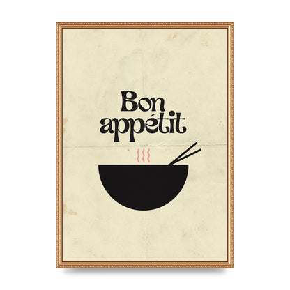 Bon Appetit Distressed Bowl" Wall Art - A2 framed