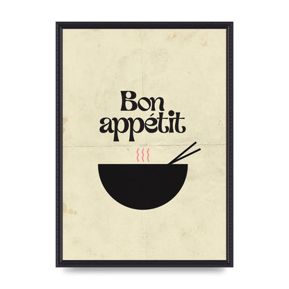 Bon Appetit Distressed Bowl" Wall Art - A2 framed