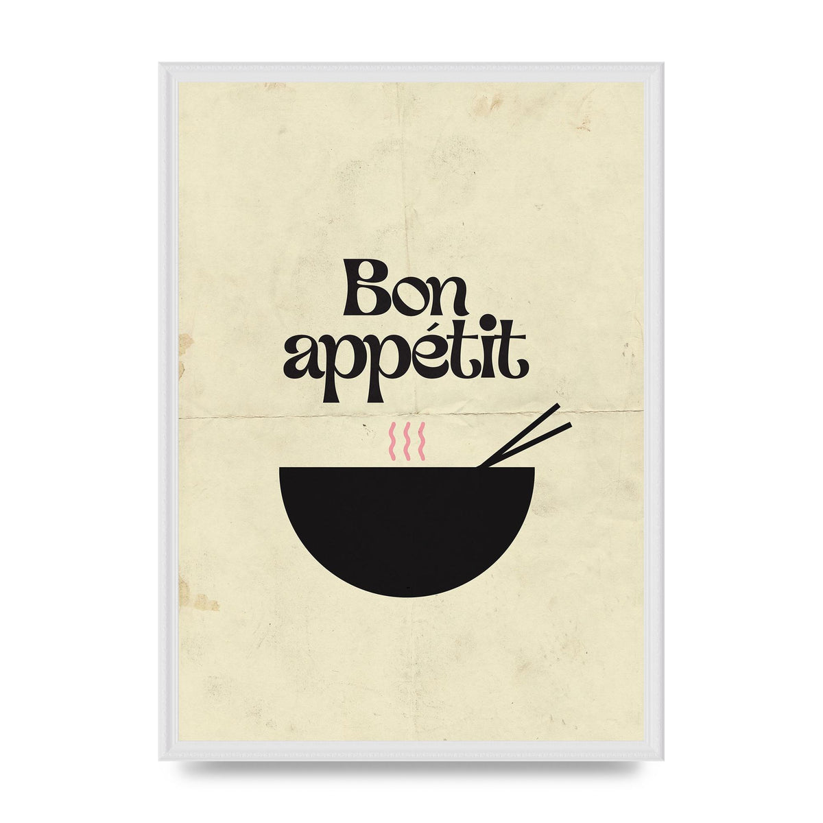 Bon Appetit Distressed Bowl" Wall Art - A2 framed