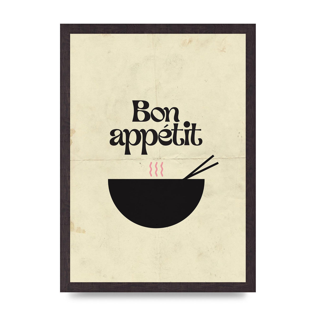 Bon Appetit Distressed Bowl" Wall Art - A3 framed