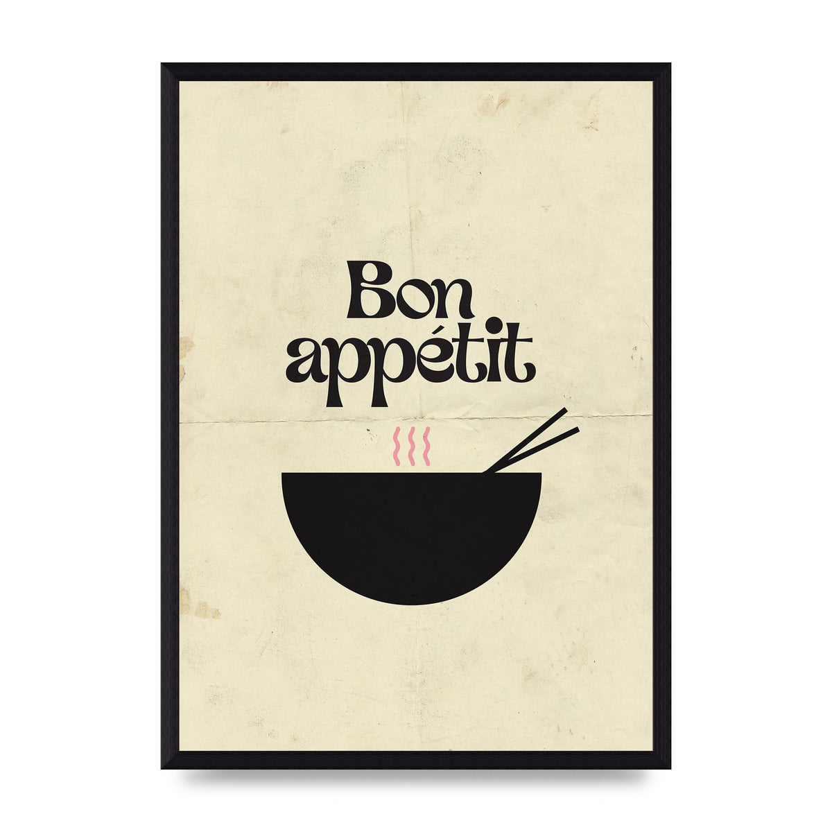 Bon Appetit Distressed Bowl" Wall Art - A3 framed
