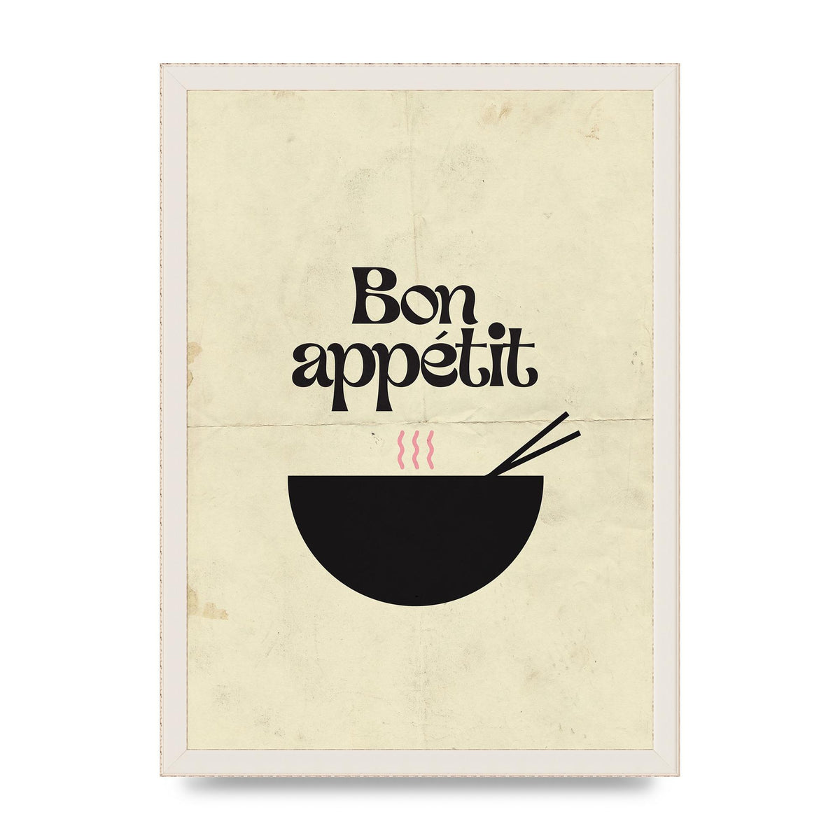 Bon Appetit Distressed Bowl" Wall Art - A3 framed