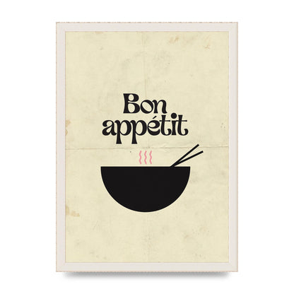 Bon Appetit Distressed Bowl" Wall Art - A3 framed