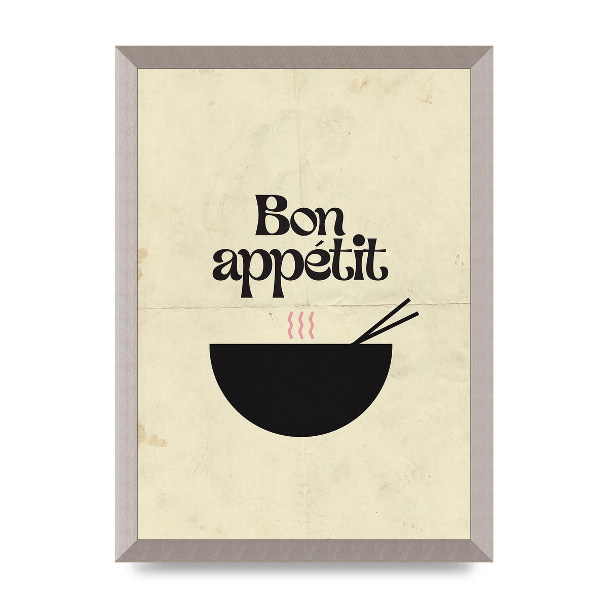 Bon Appetit Distressed Bowl" Wall Art - A3 framed