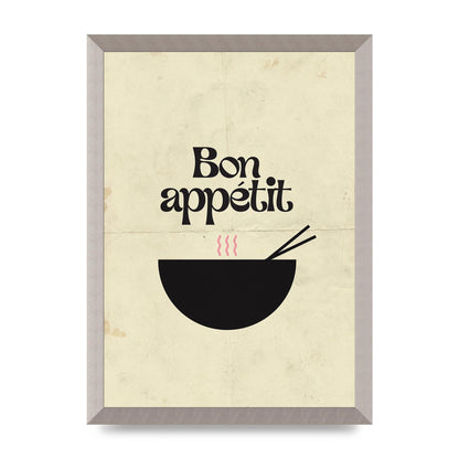 Bon Appetit Distressed Bowl" Wall Art - A3 framed