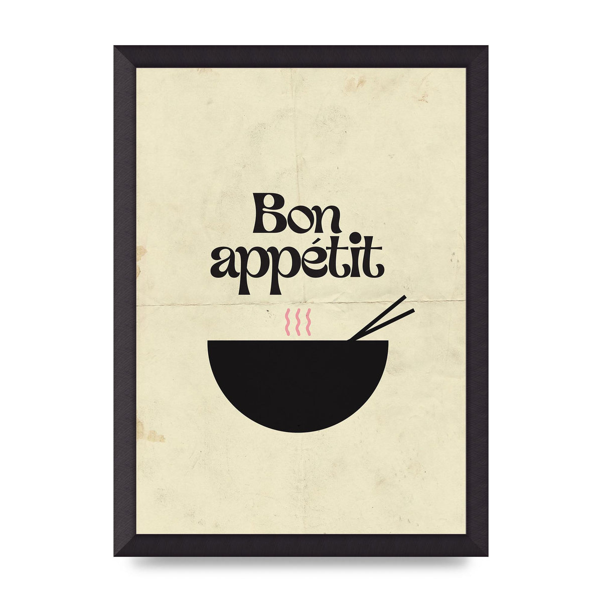 Bon Appetit Distressed Bowl" Wall Art - A3 framed