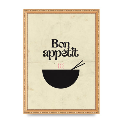 Bon Appetit Distressed Bowl" Wall Art - A3 framed