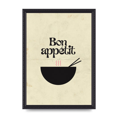 Bon Appetit Distressed Bowl" Wall Art - A3 framed