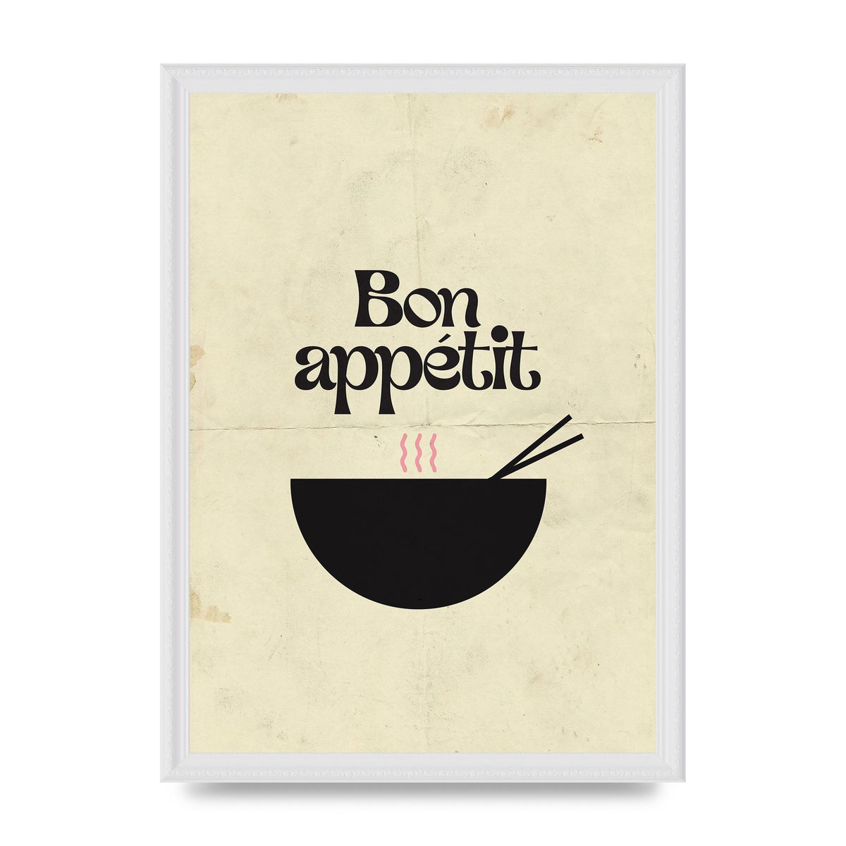 Bon Appetit Distressed Bowl" Wall Art - A3 framed