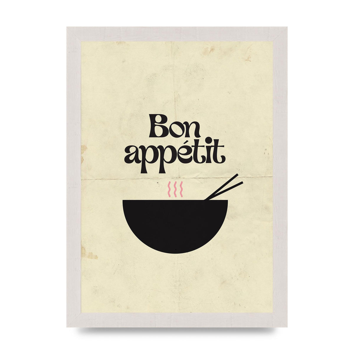 Bon Appetit Distressed Bowl" Wall Art - A4 framed