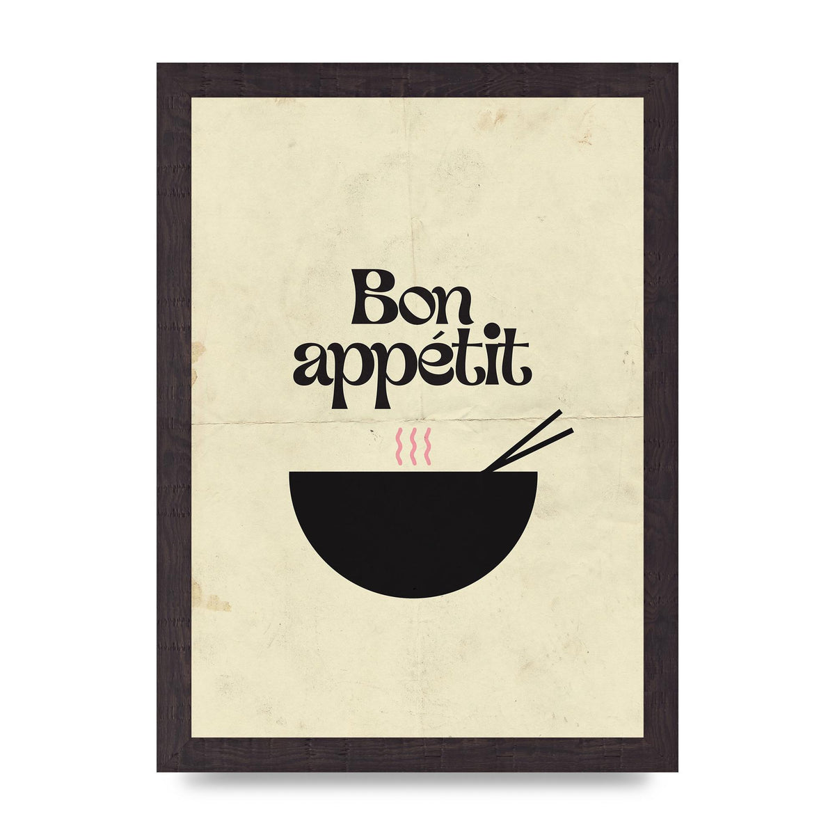 Bon Appetit Distressed Bowl" Wall Art - A4 framed