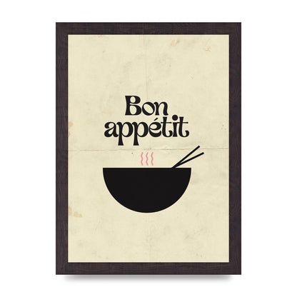 Bon Appetit Distressed Bowl" Wall Art - A4 framed