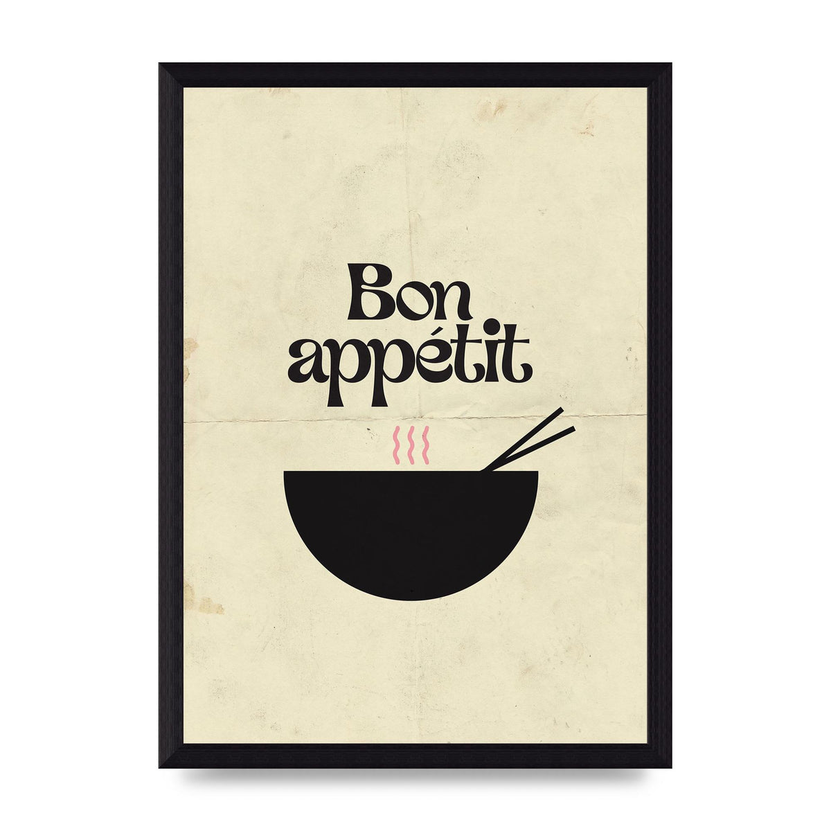 Bon Appetit Distressed Bowl" Wall Art - A4 framed