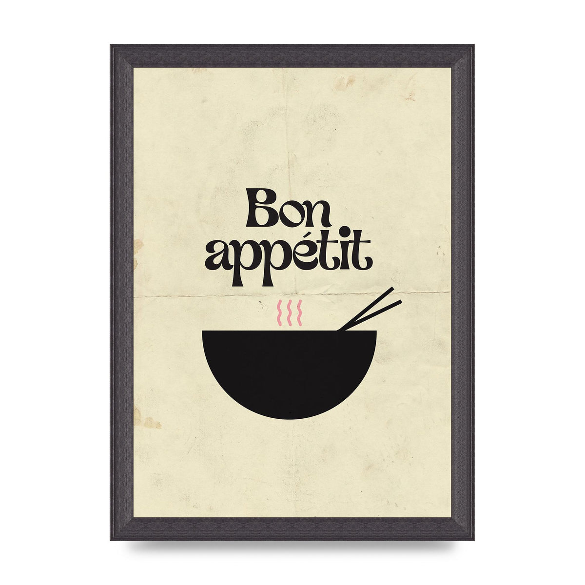 Bon Appetit Distressed Bowl" Wall Art - A4 framed