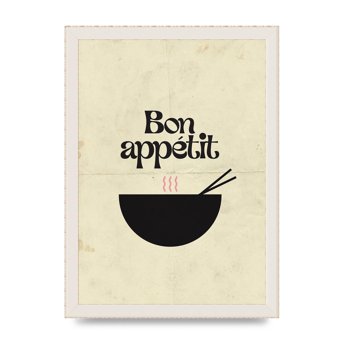 Bon Appetit Distressed Bowl" Wall Art - A4 framed