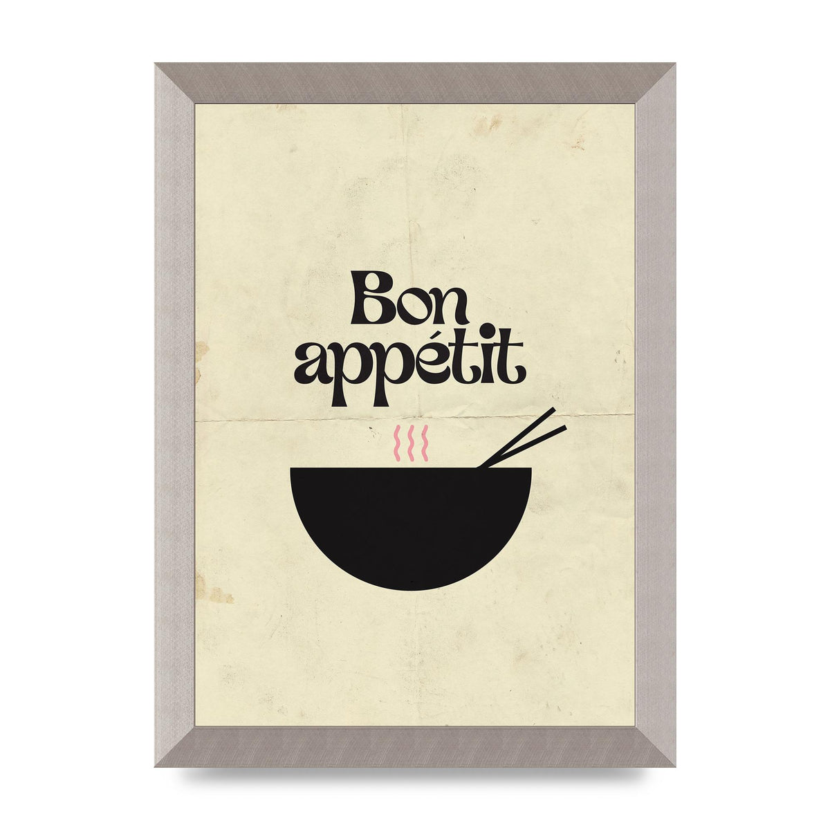 Bon Appetit Distressed Bowl" Wall Art - A4 framed