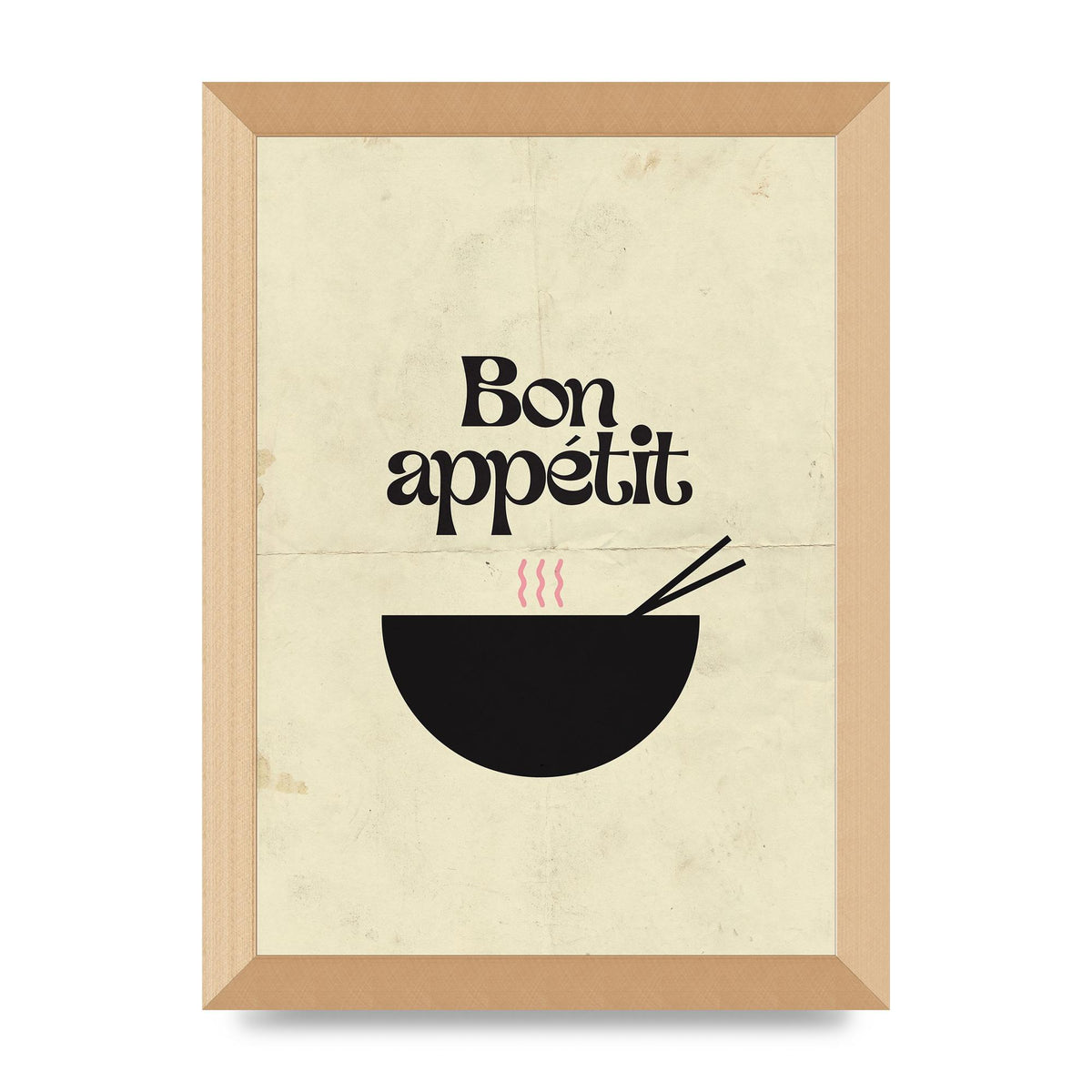 Bon Appetit Distressed Bowl" Wall Art - A4 framed