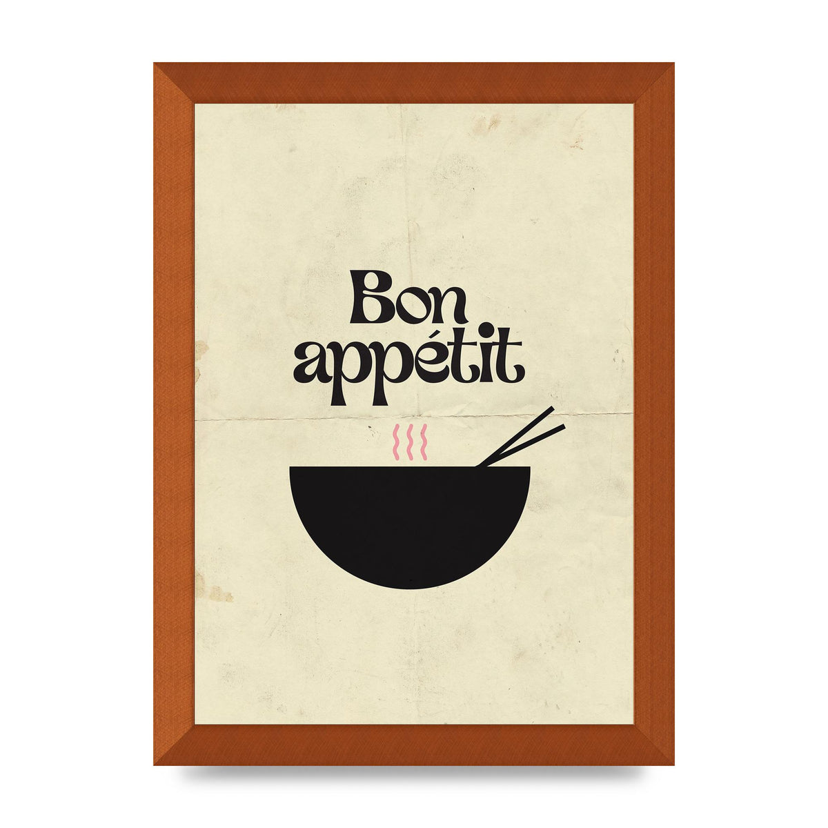 Bon Appetit Distressed Bowl" Wall Art - A4 framed