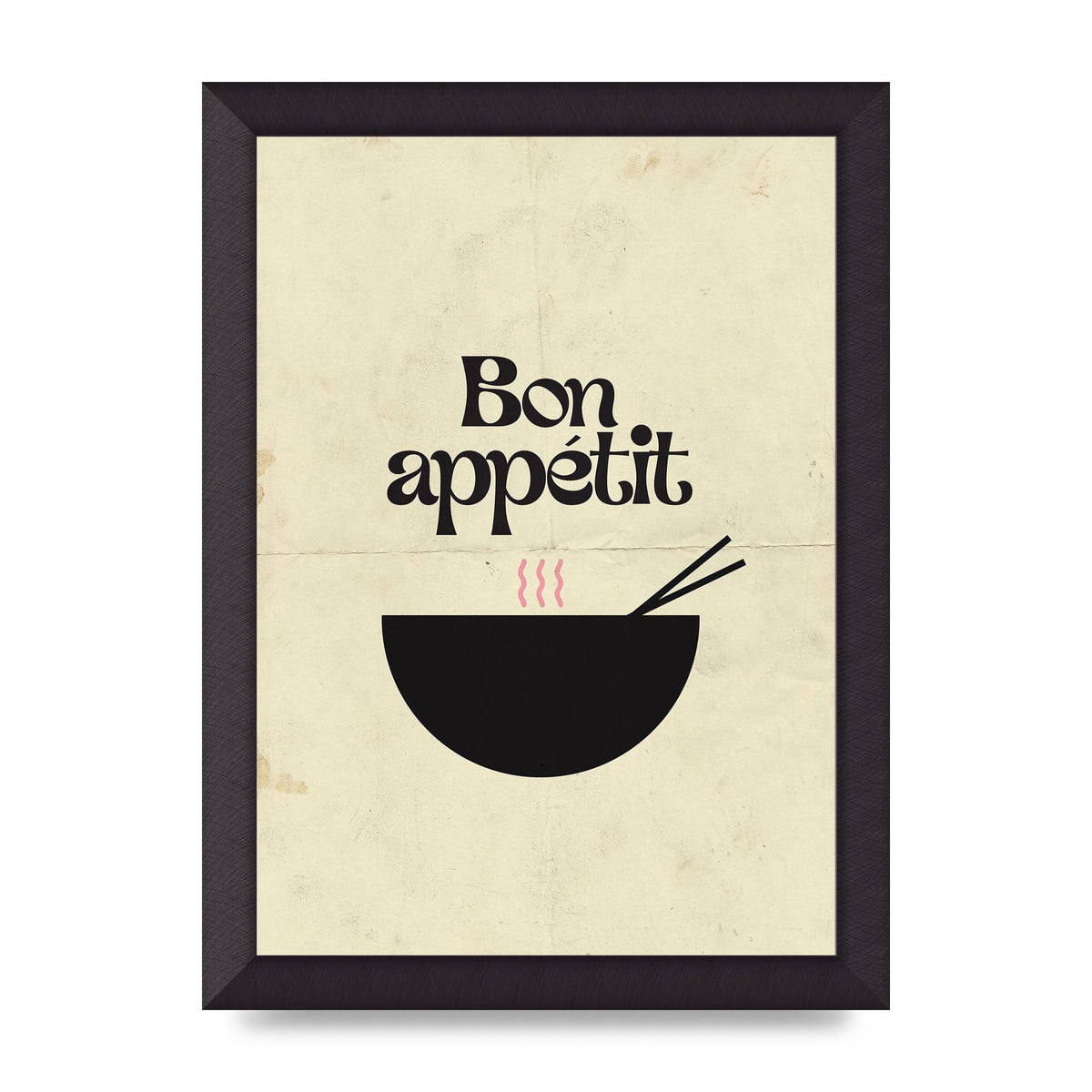 Bon Appetit Distressed Bowl" Wall Art - A4 framed