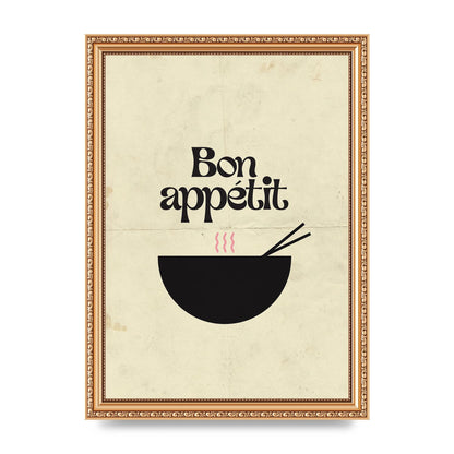 Bon Appetit Distressed Bowl" Wall Art - A4 framed
