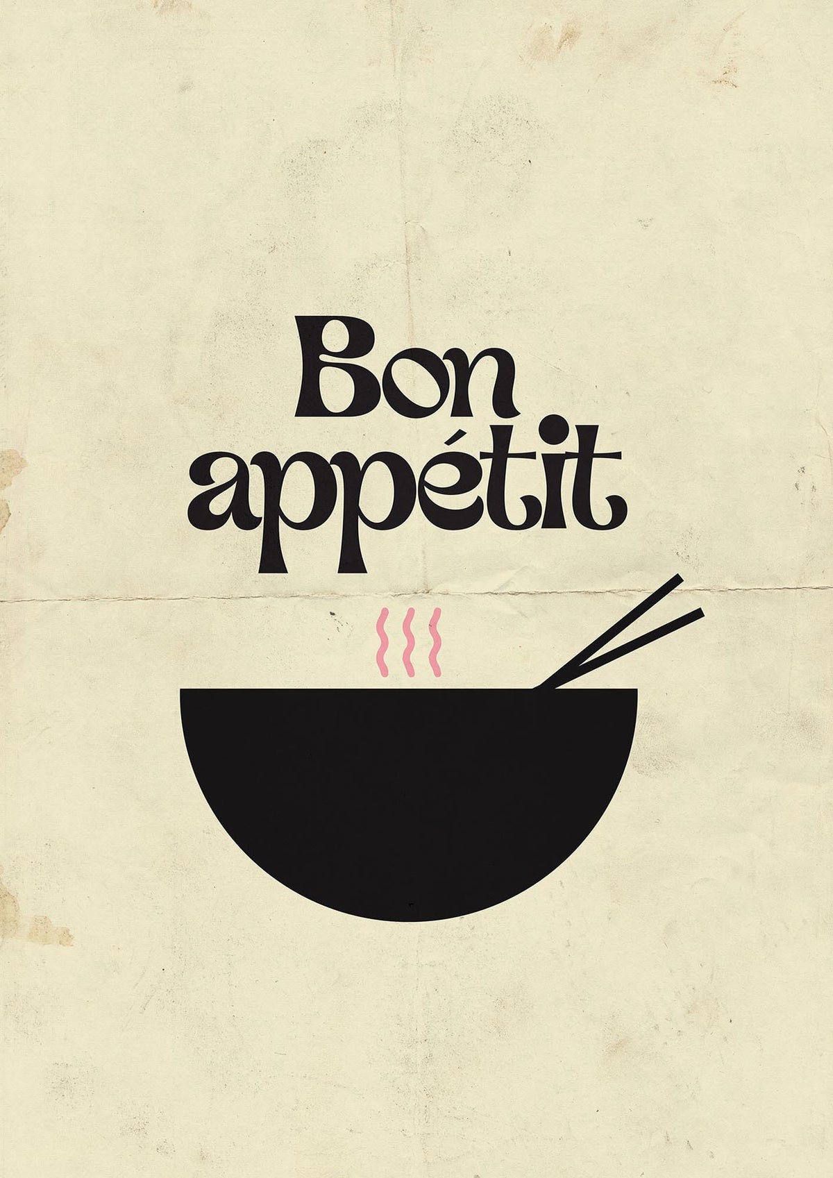 Bon Appetit Distressed Bowl" Wall Art - detail