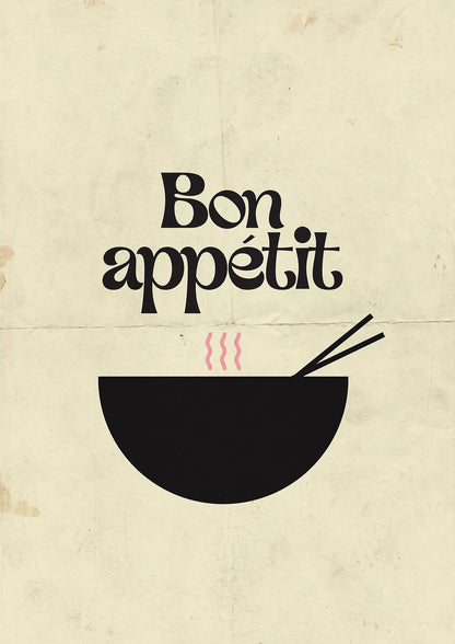 Bon Appetit Distressed Bowl" Wall Art - detail