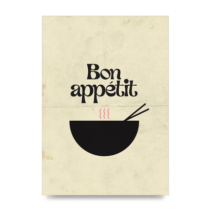 Bon Appetit Distressed Bowl" Wall Art - unframed print