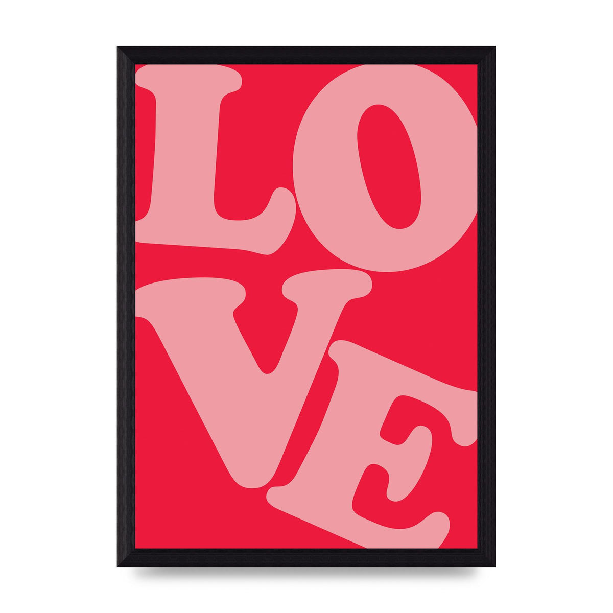 Oversized Love Pink" Printed Poster - A4 framed