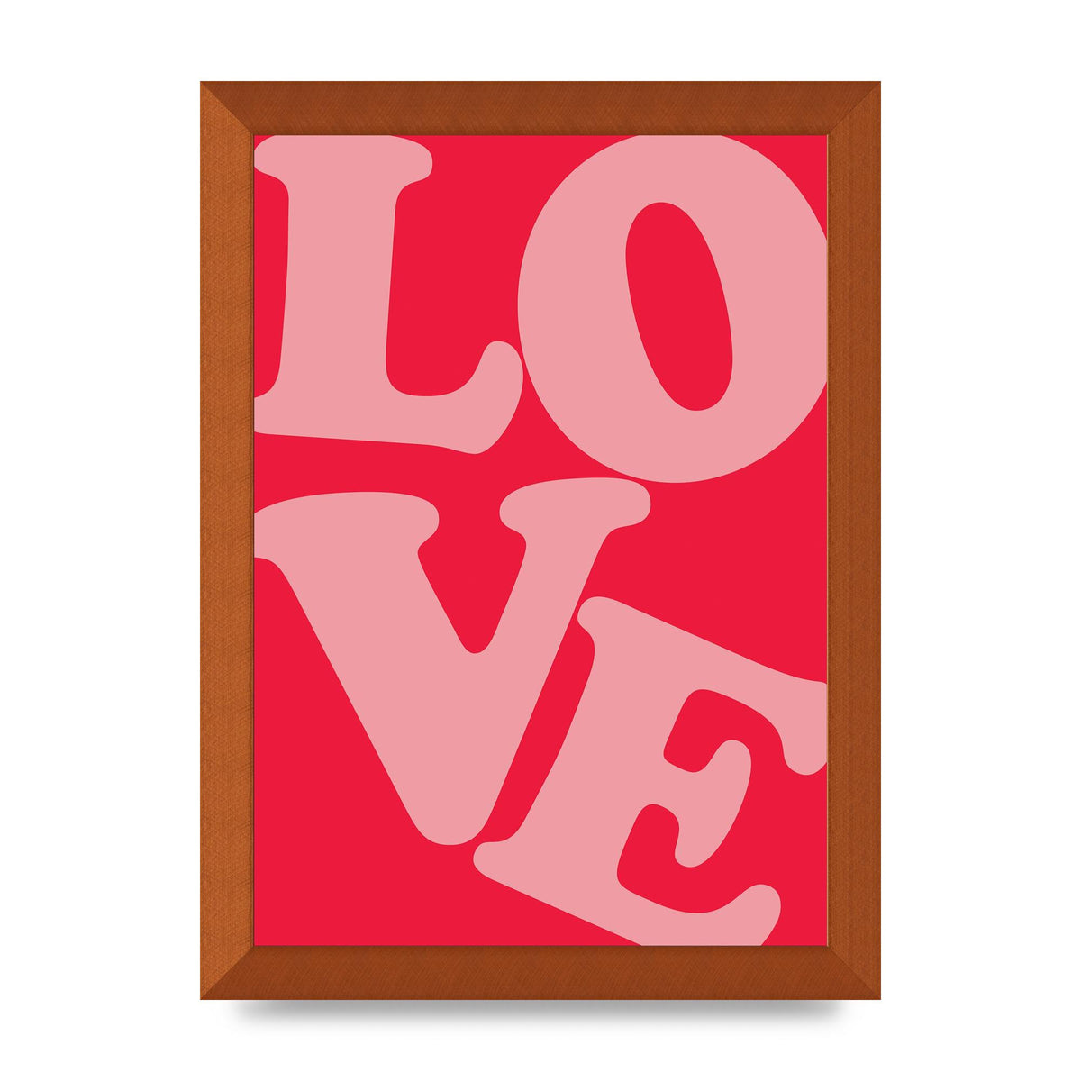 Oversized Love Pink" Printed Poster - A4 framed