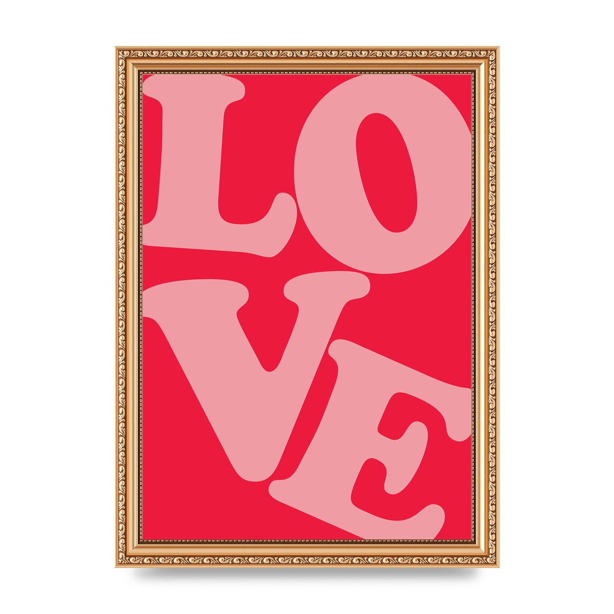 Oversized Love Pink" Printed Poster - A4 framed