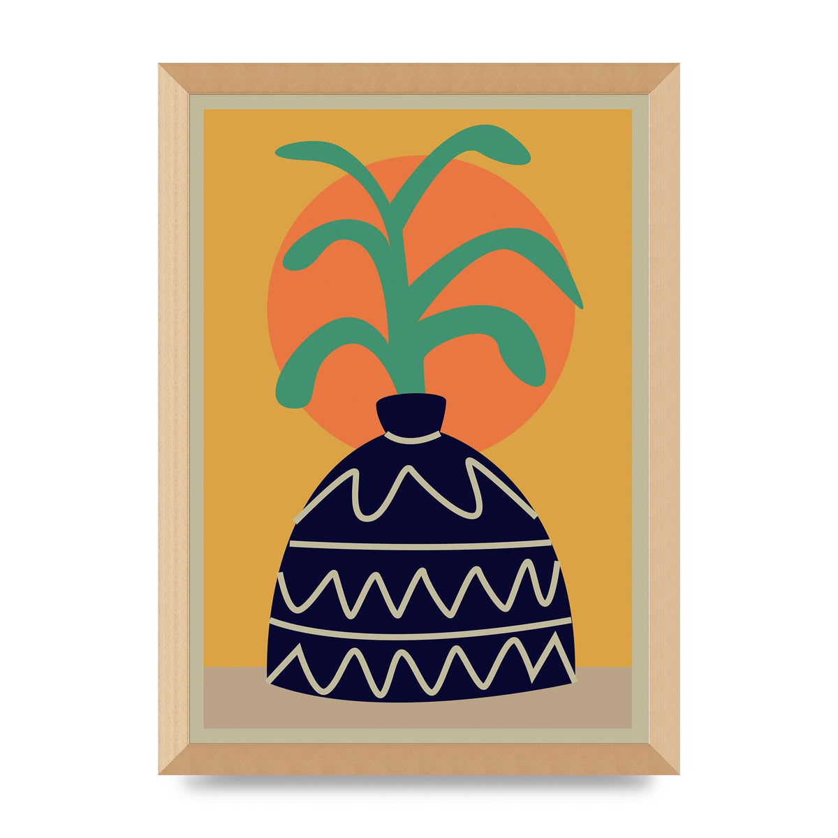 Sunshine Vase Illustrative Printed Poster - A3 framed