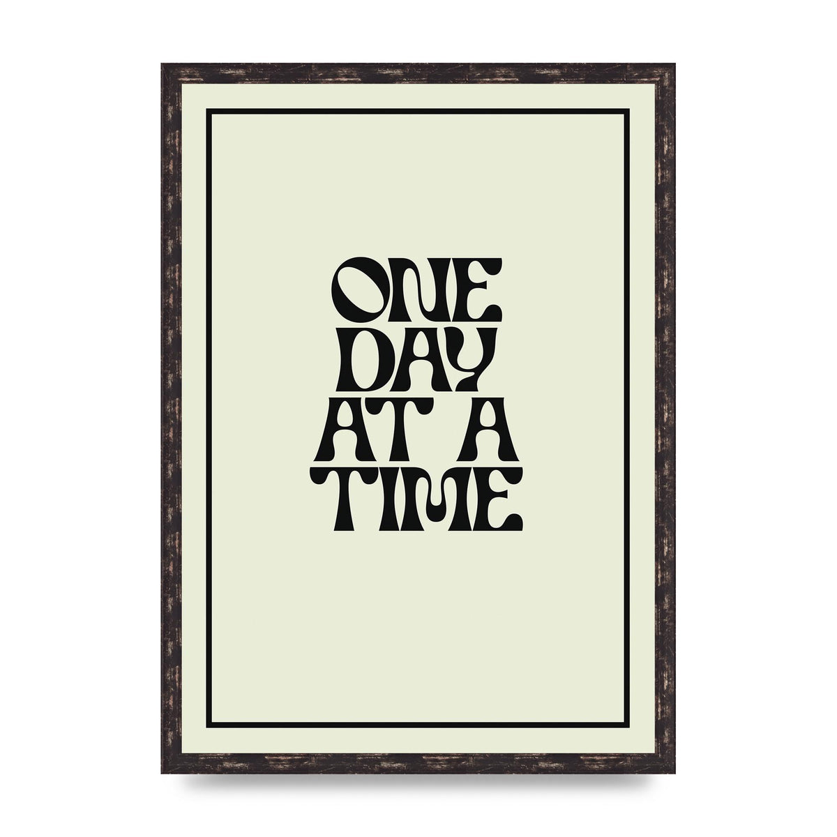 One Day At A Time Quote" Wall Art - A2 framed