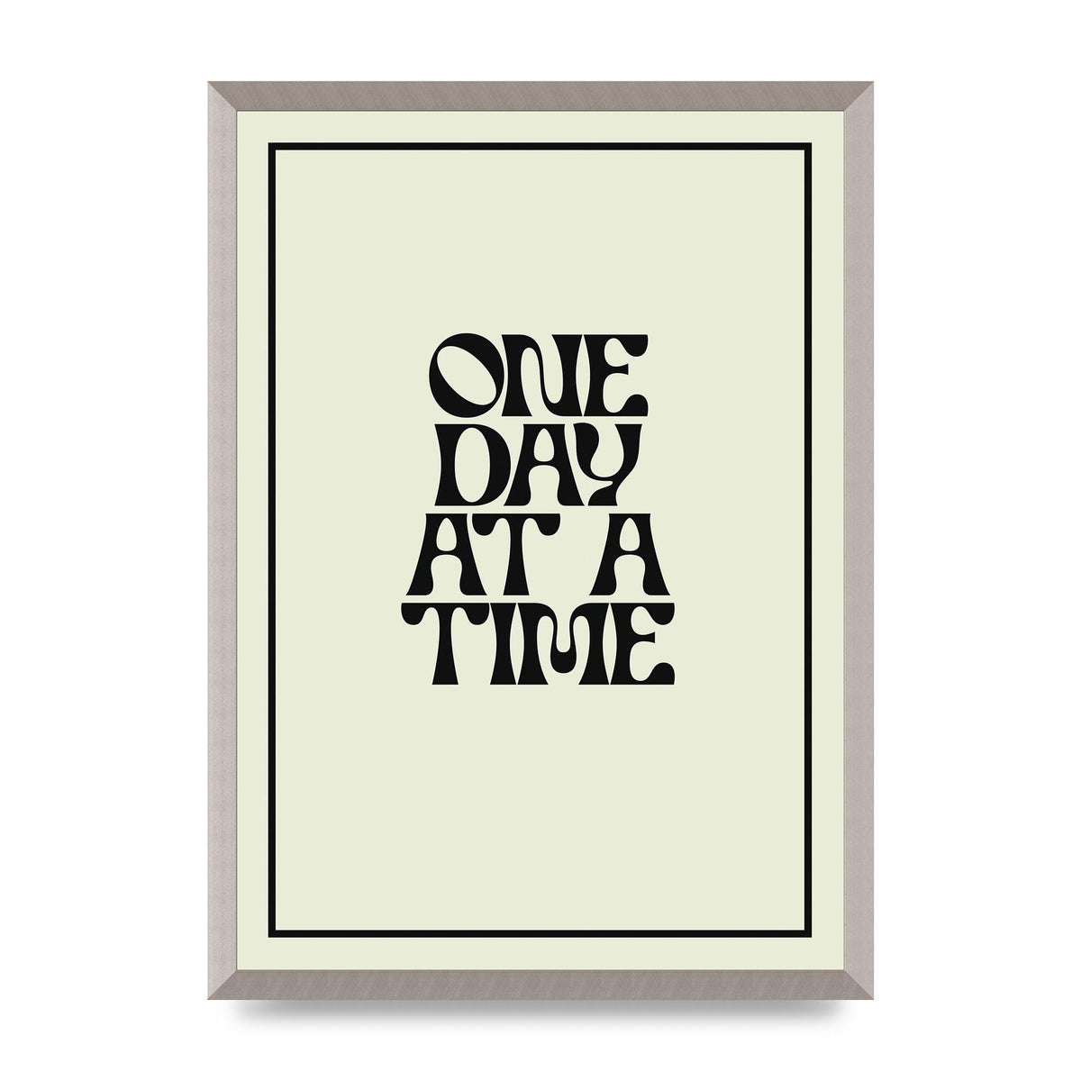 One Day At A Time Quote" Wall Art - A2 framed
