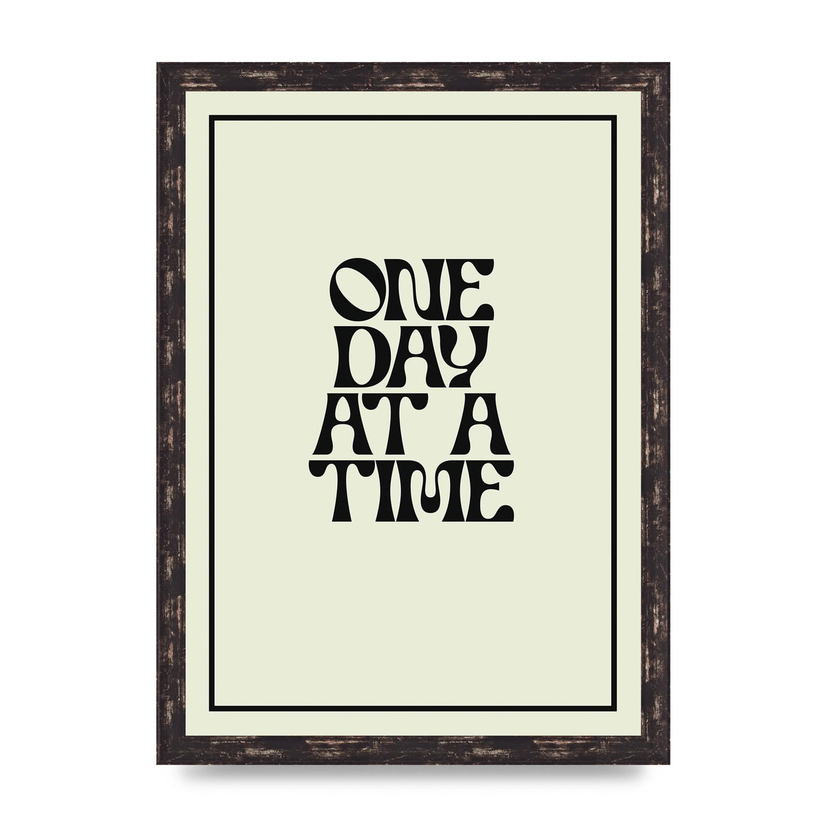 One Day At A Time Quote" Wall Art - A3 framed