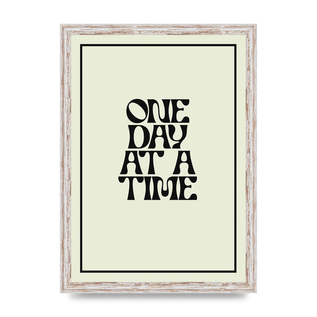 One Day At A Time Quote" Wall Art - A3 framed
