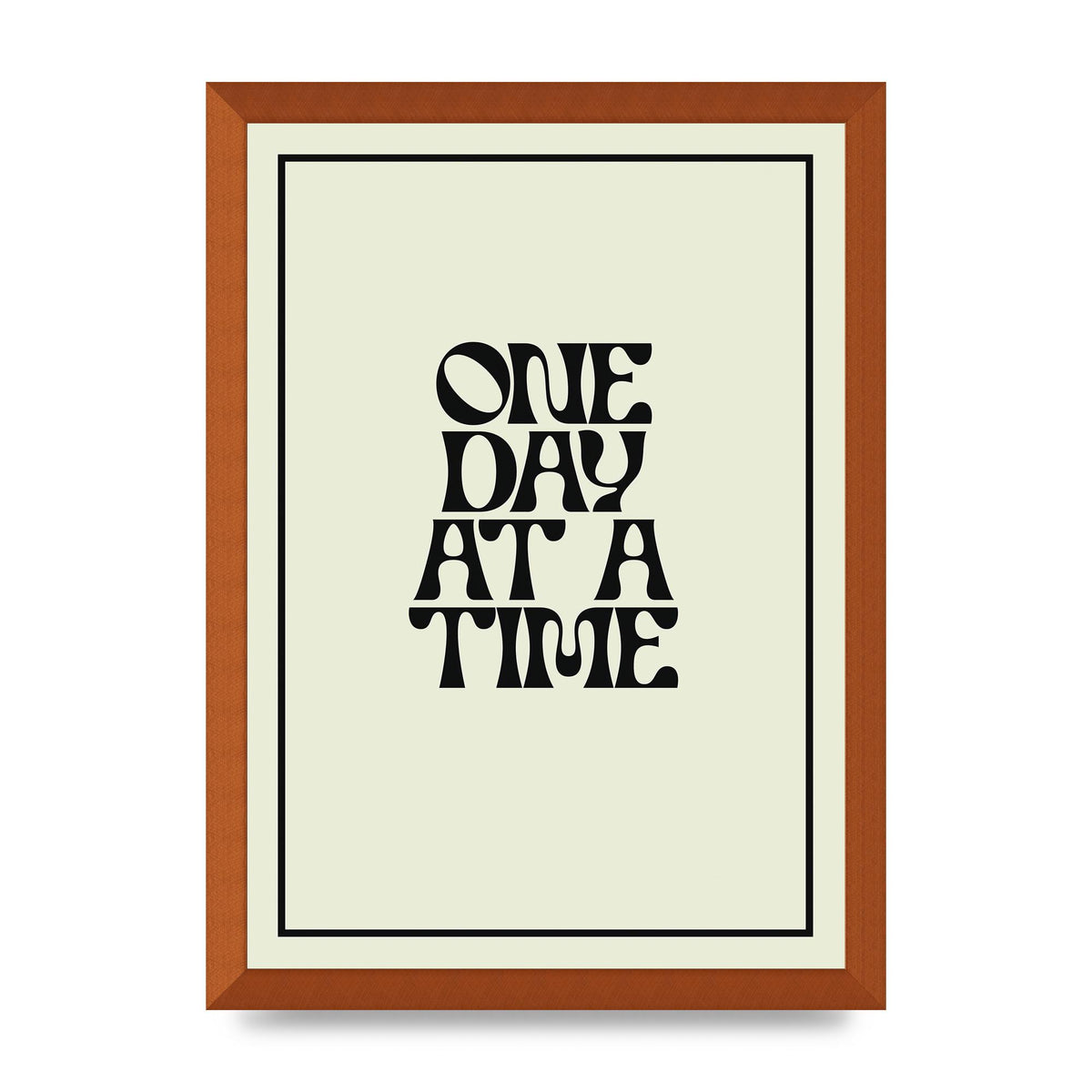 One Day At A Time Quote" Wall Art - A3 framed