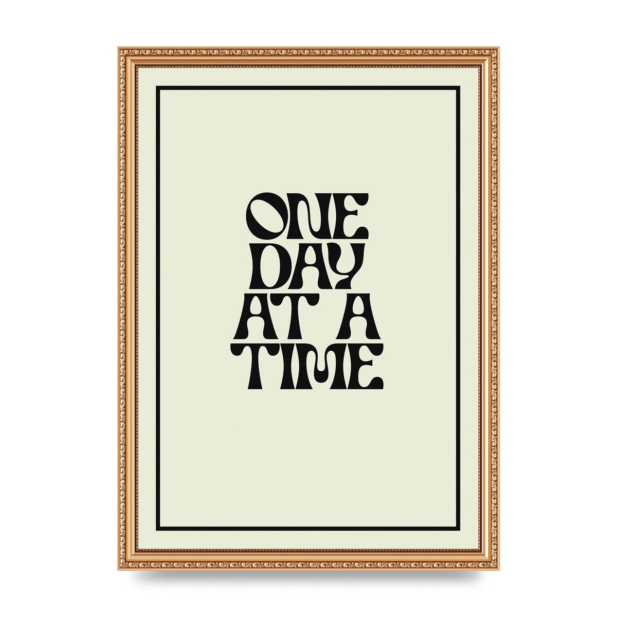 One Day At A Time Quote" Wall Art - A3 framed