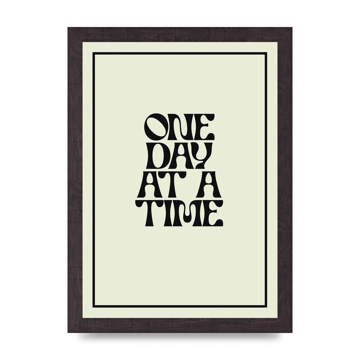 One Day At A Time Quote" Wall Art - A4 framed