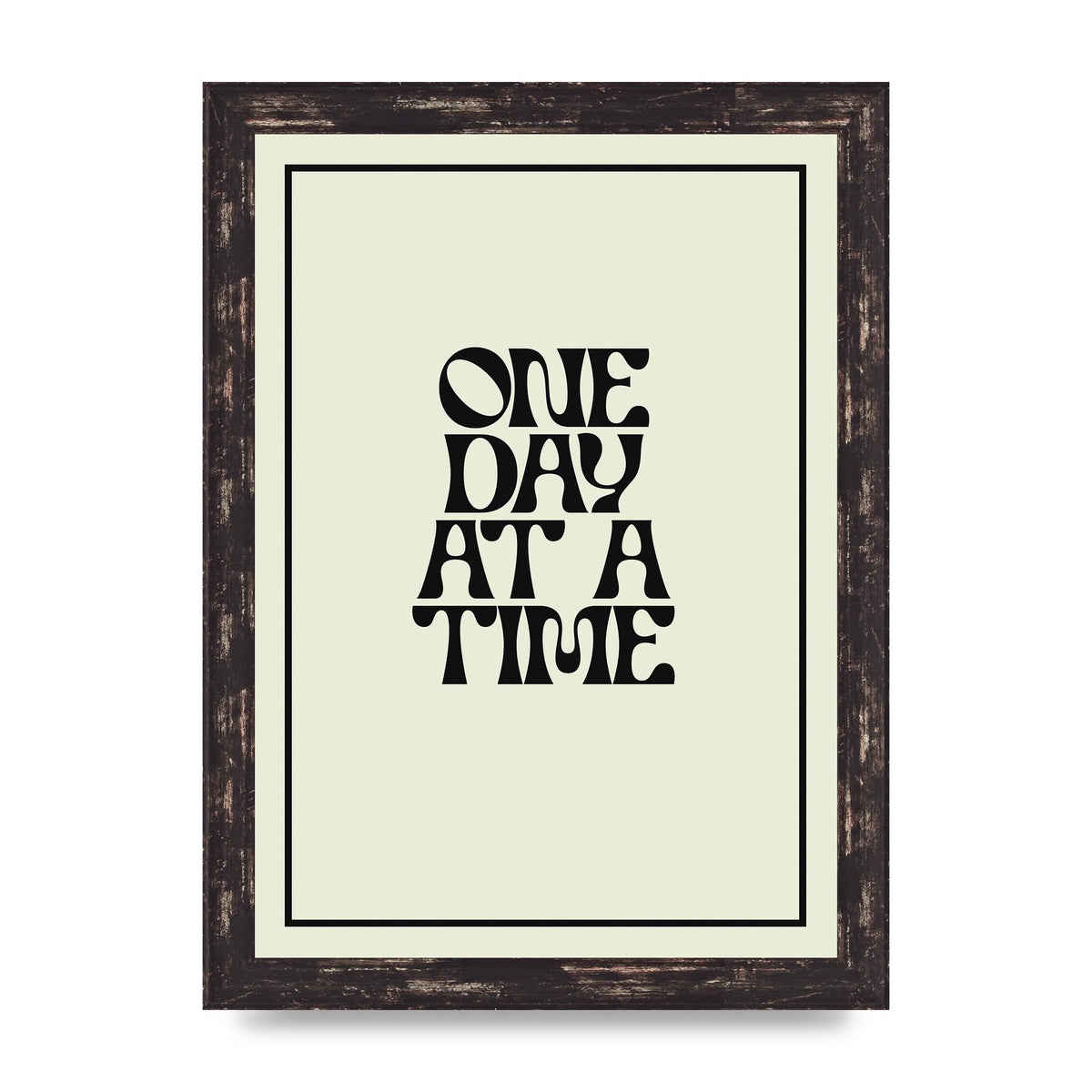 One Day At A Time Quote" Wall Art - A4 framed