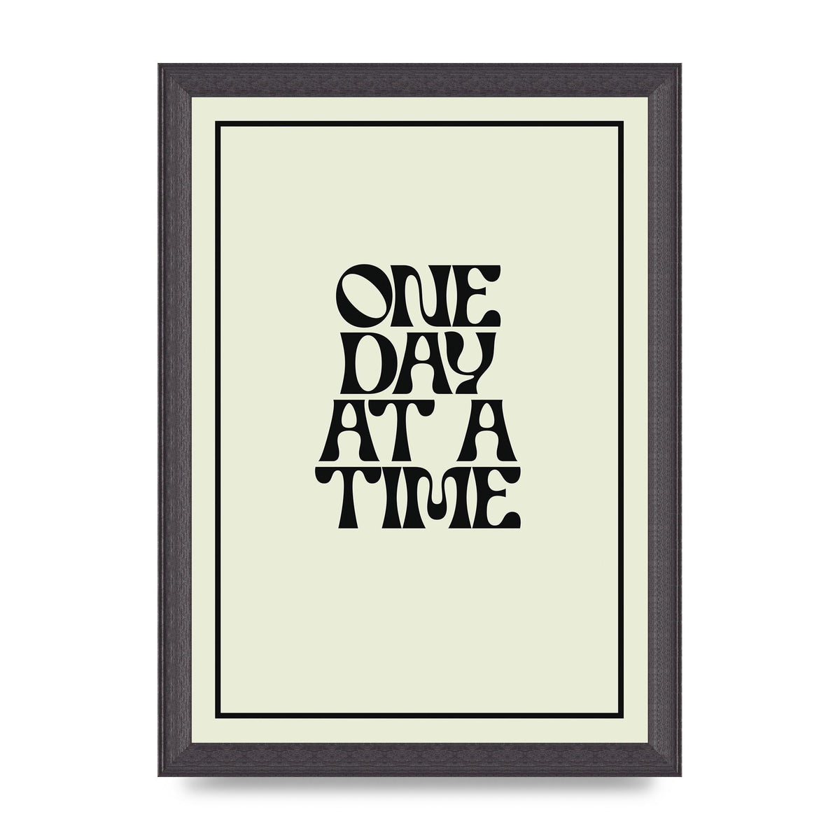 One Day At A Time Quote" Wall Art - A4 framed