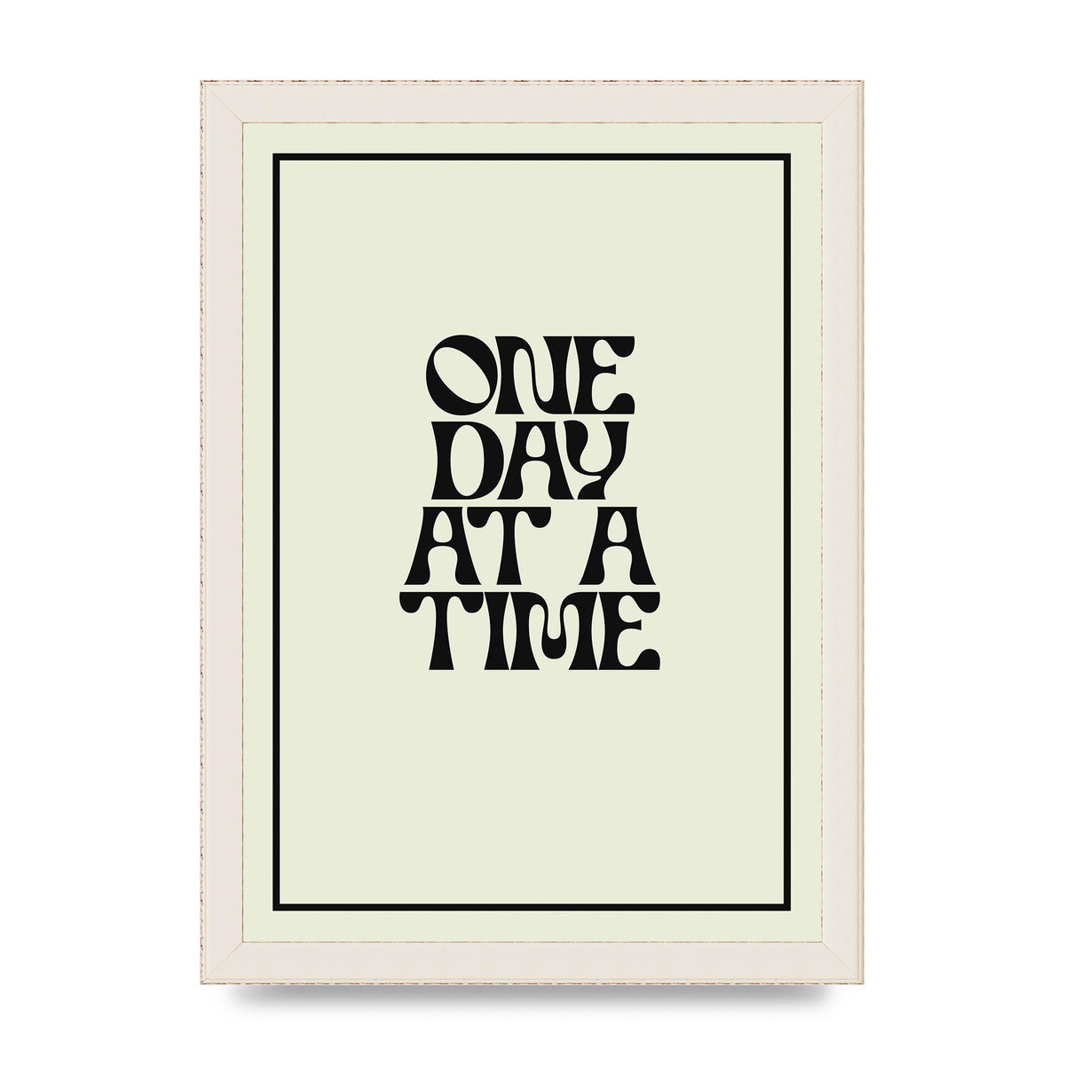 One Day At A Time Quote" Wall Art - A4 framed