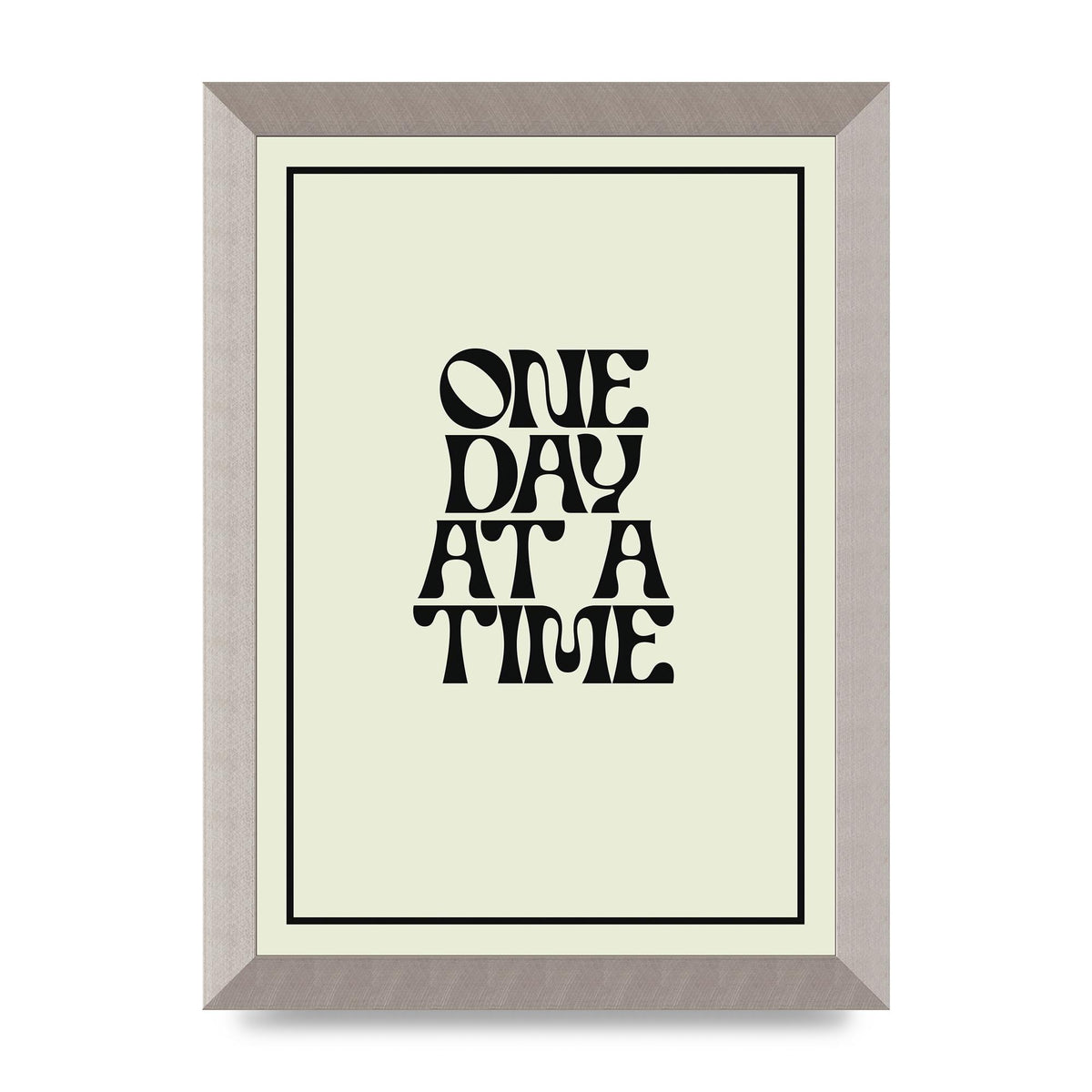 One Day At A Time Quote" Wall Art - A4 framed