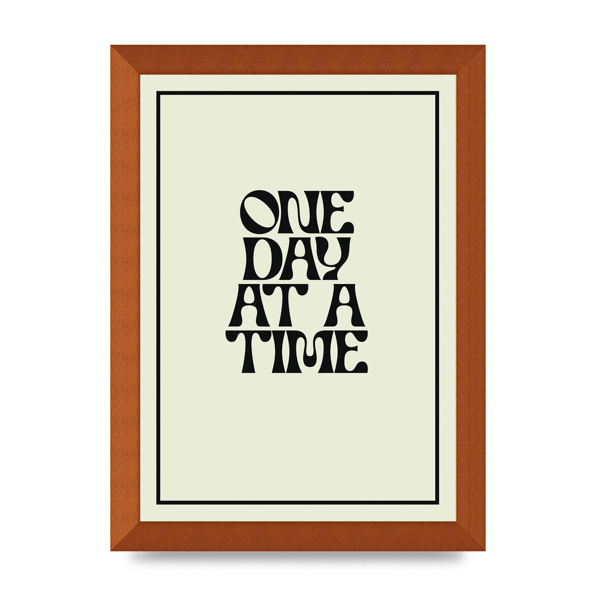 One Day At A Time Quote" Wall Art - A4 framed