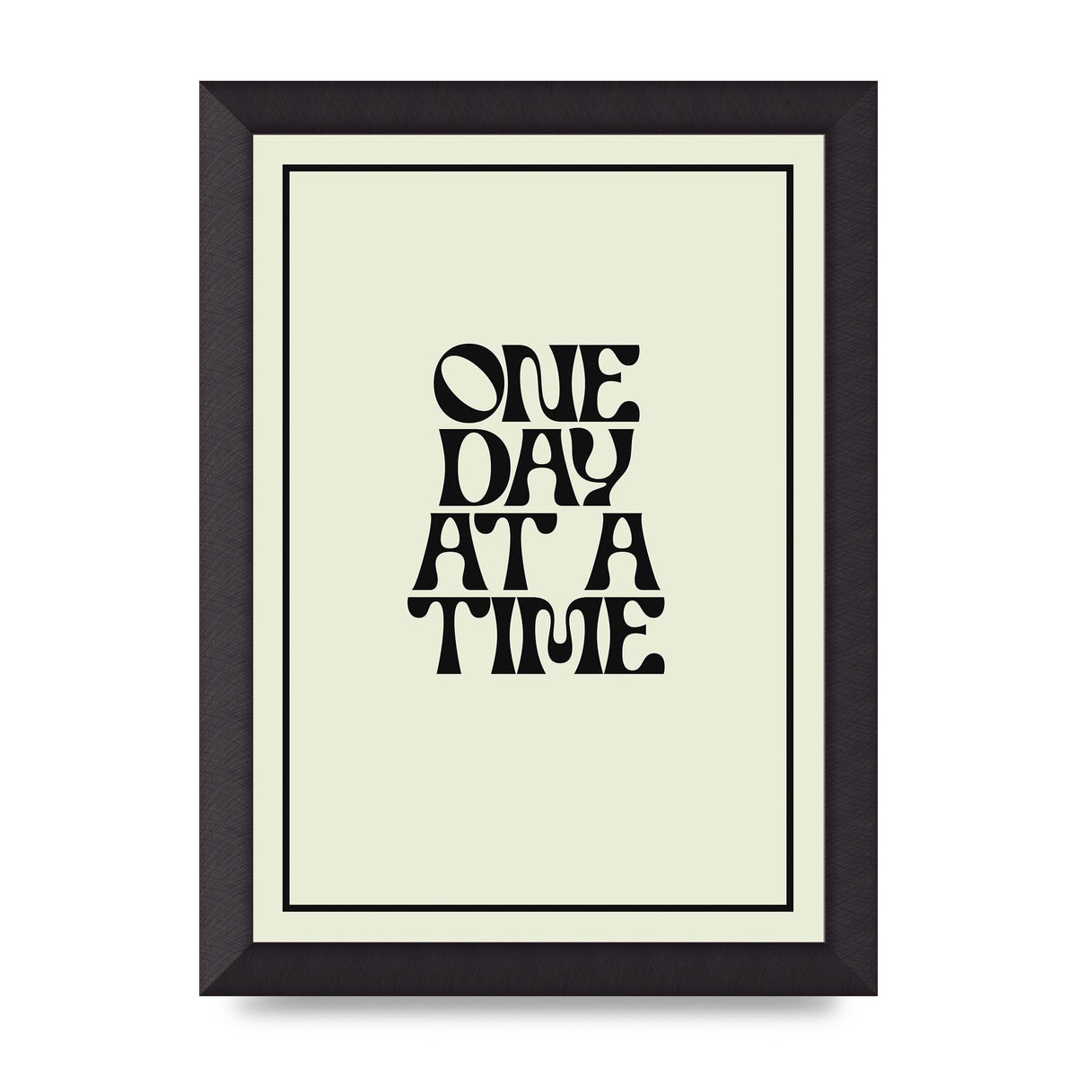One Day At A Time Quote" Wall Art - A4 framed