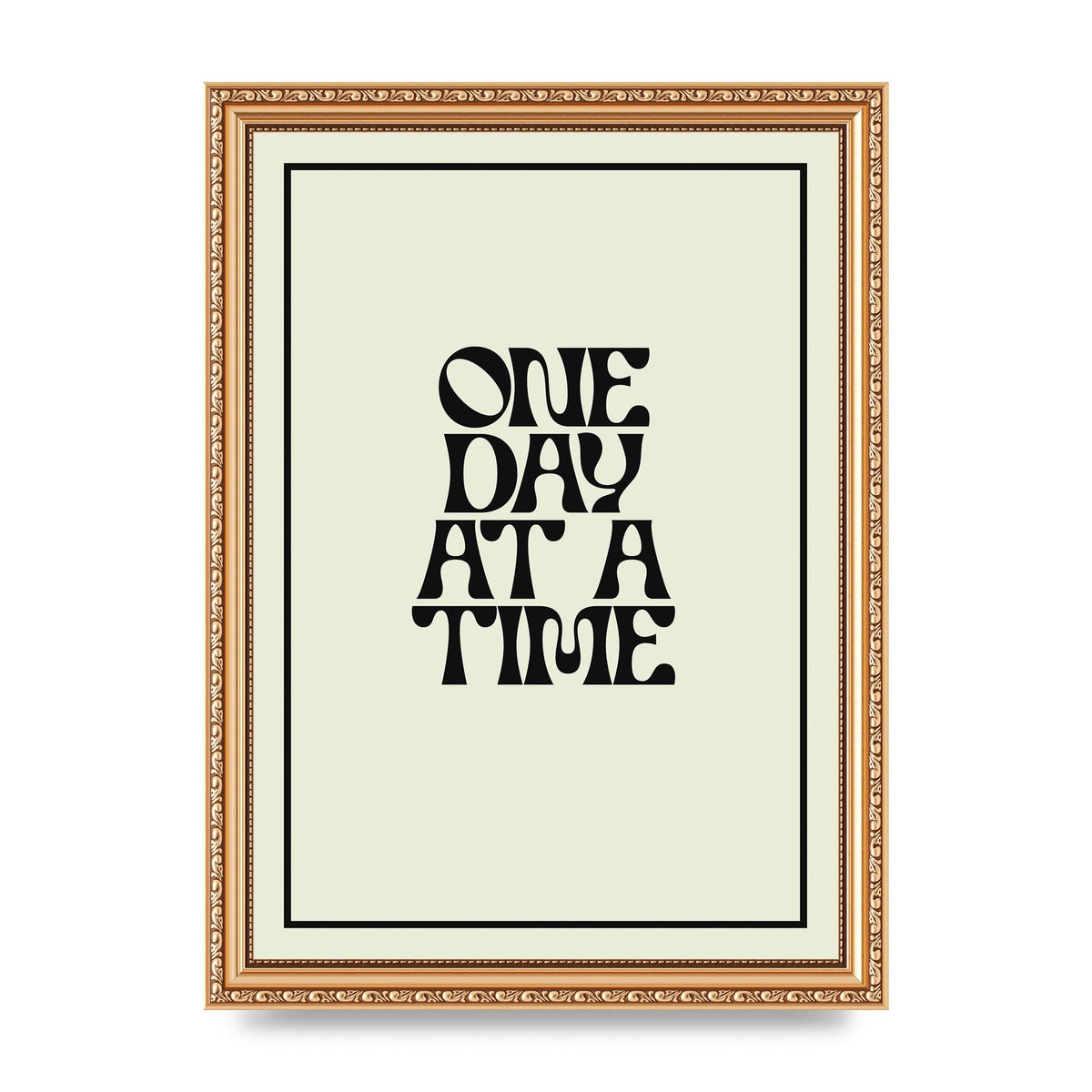One Day At A Time Quote" Wall Art - A4 framed